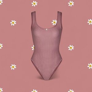 Rat Boi Women's Burgundy Gingham Swimsuit-one-piece